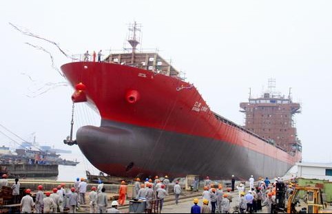 泰州口岸船舶GD3.8万吨散货船试航